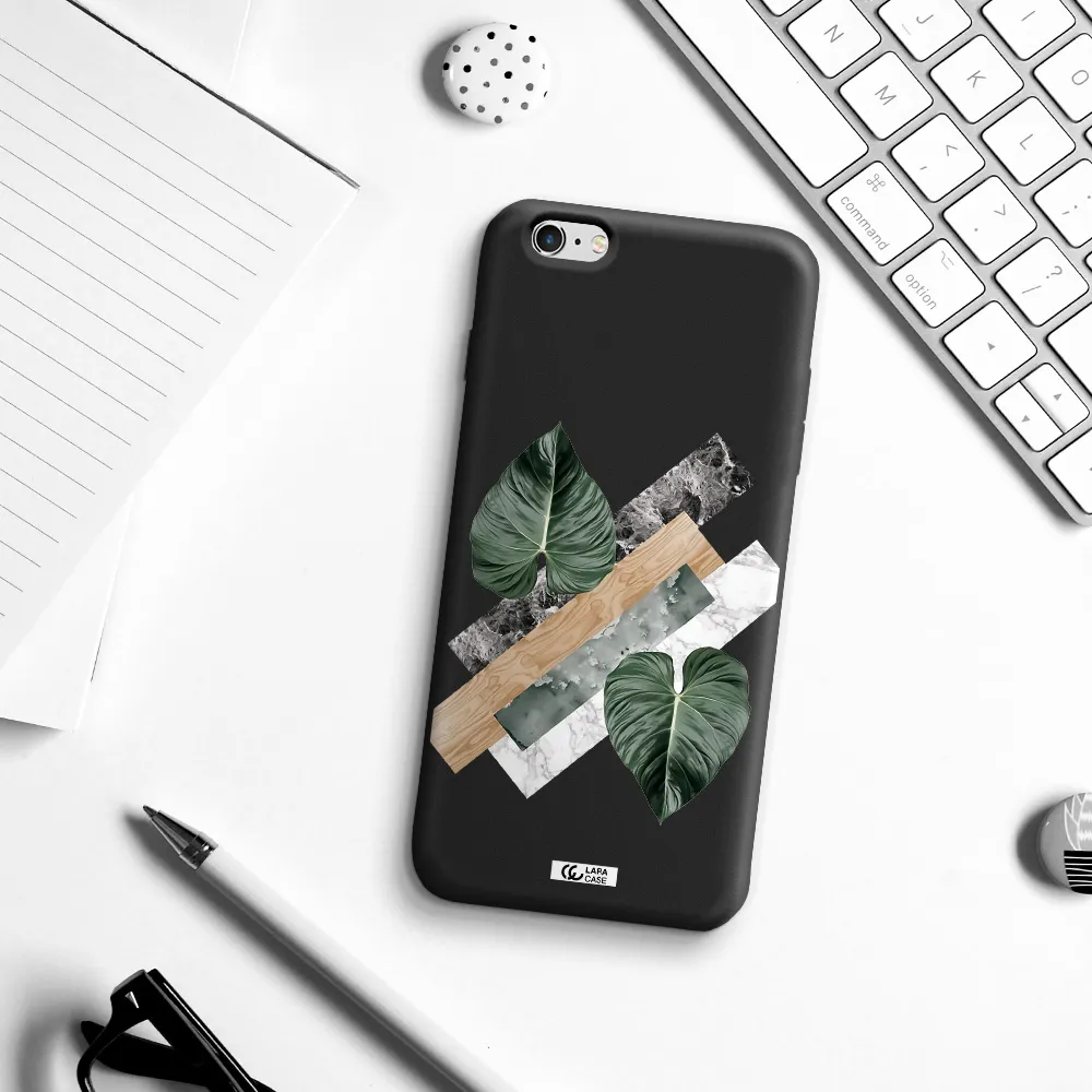 Tropical Leaves Apple iPhone 6S Silicone black Case