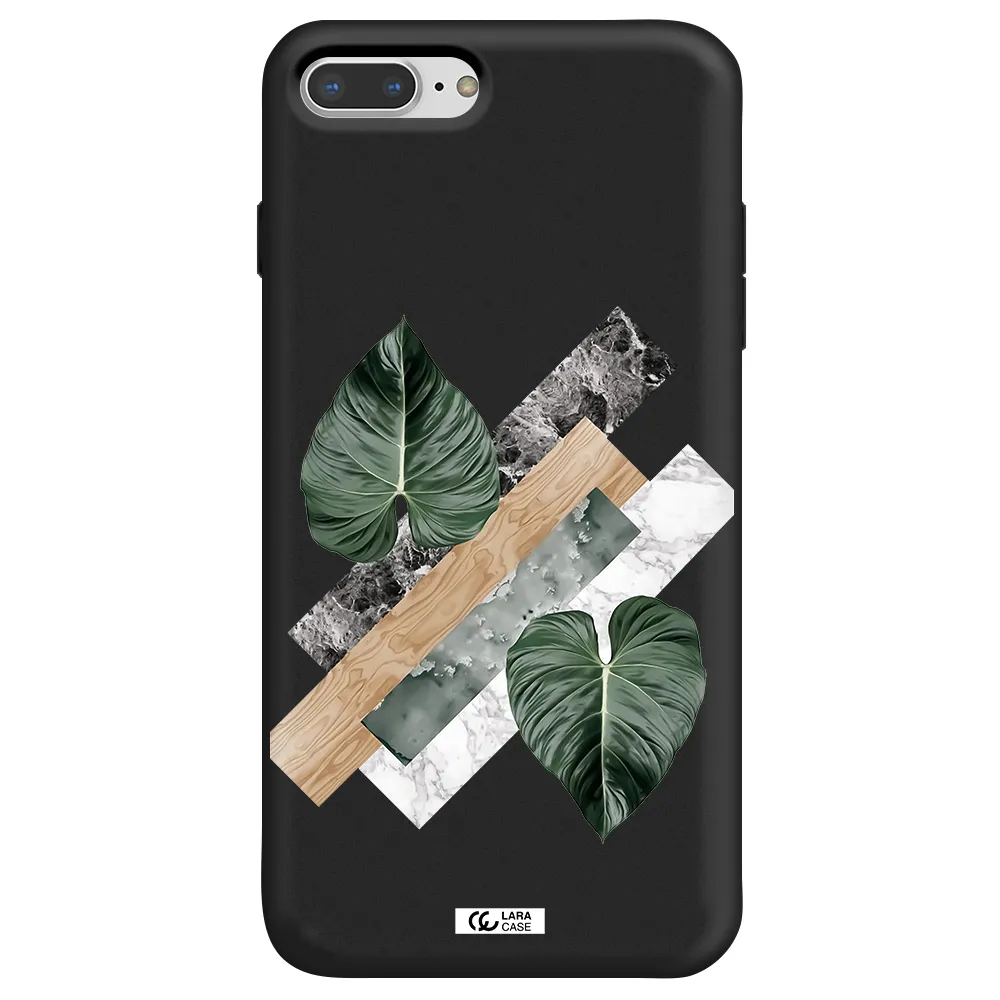 Tropical Leaves Apple iPhone 7 plus Silicone black Case