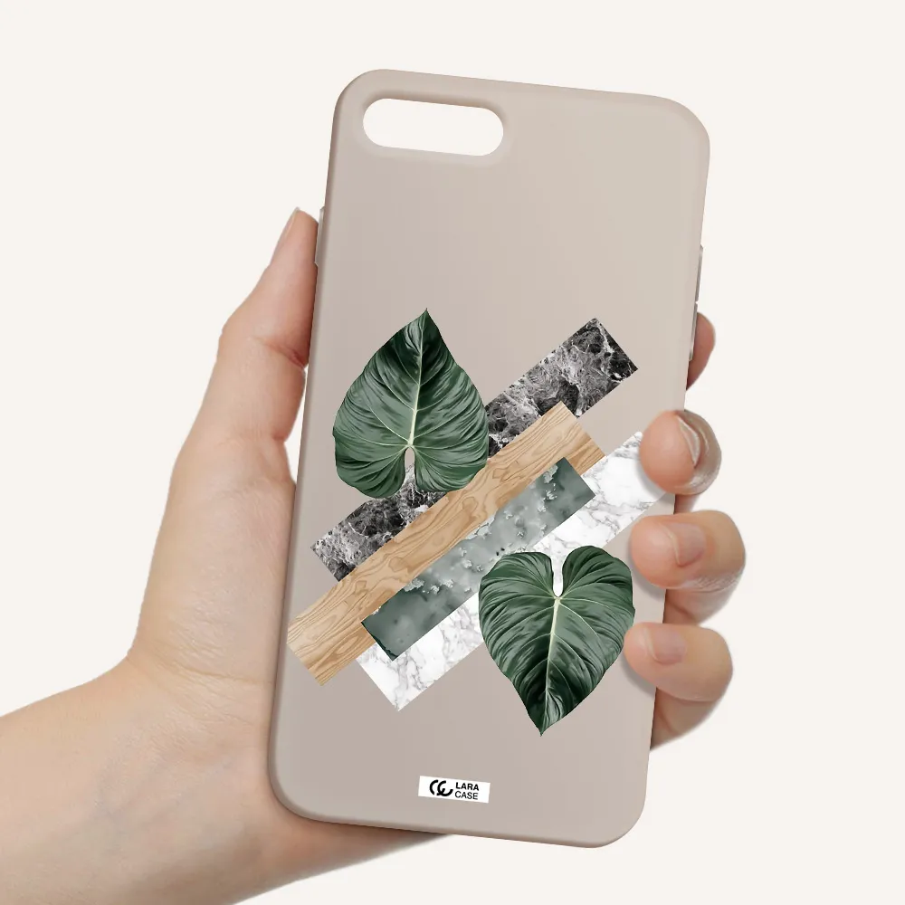 Tropical Leaves Apple iPhone 7 plus Silicone Stone Case