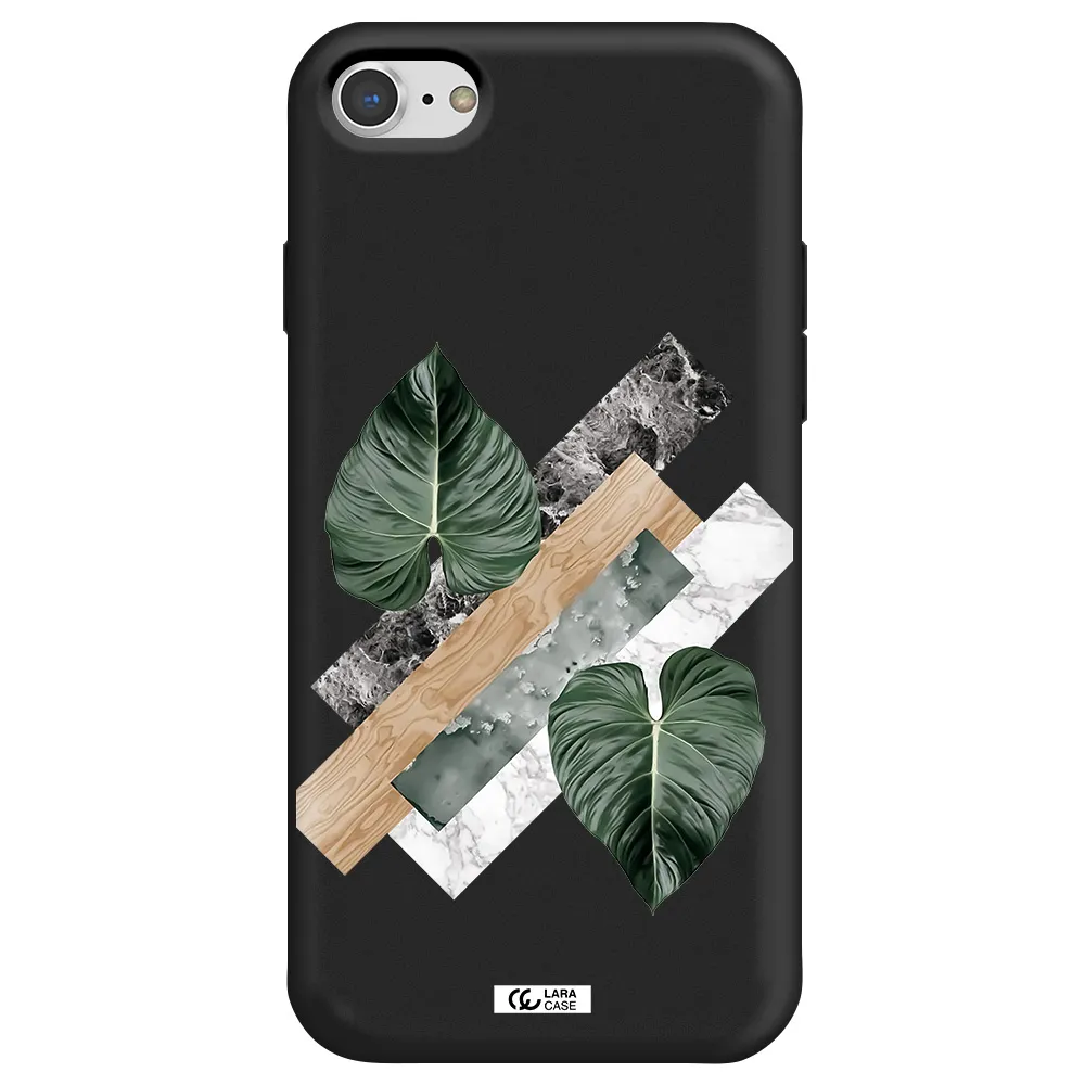 Tropical Leaves Apple iPhone 7 Silicone black Case
