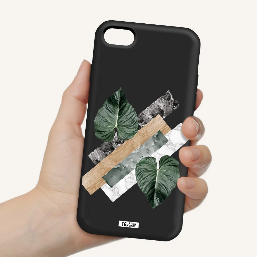 Tropical Leaves Apple iPhone 7 Silicone black Case