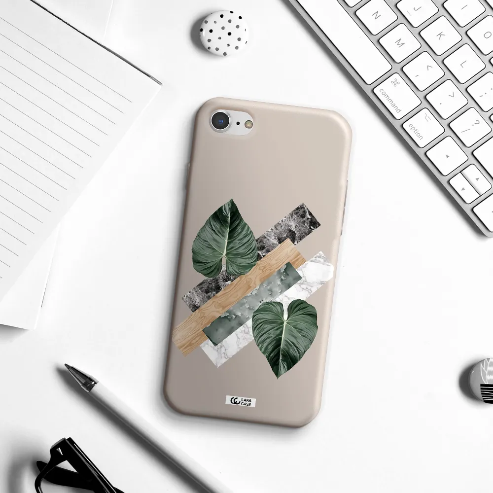 Tropical Leaves Apple iPhone 7 Silicone Stone Case