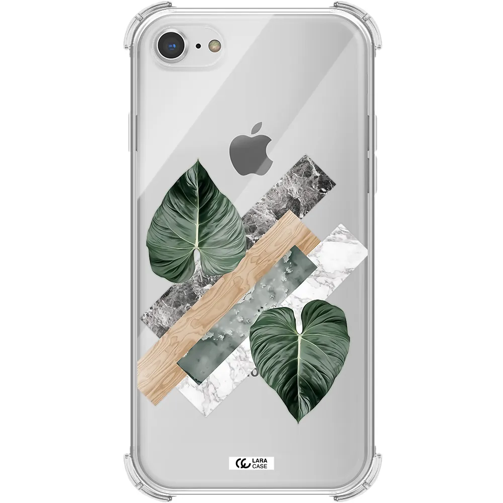 Tropical Leaves Apple iPhone 8 Clear PC Case