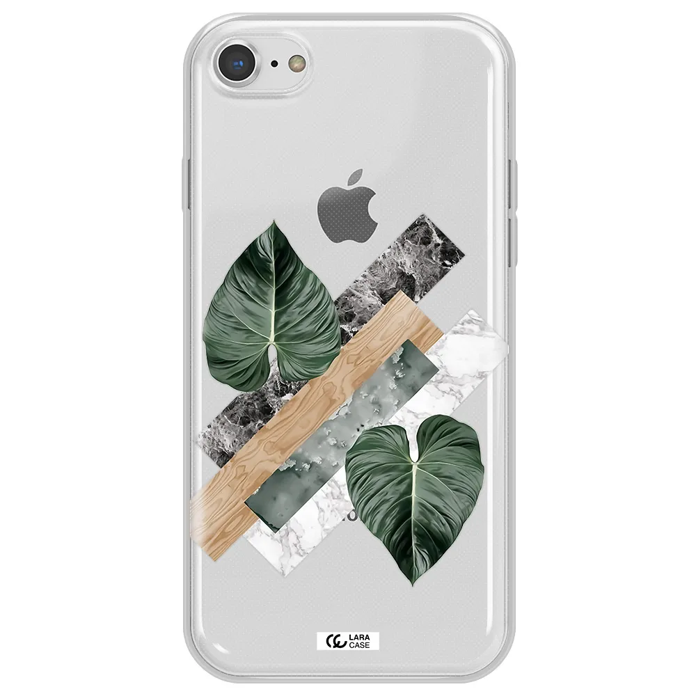 Tropical Leaves Apple iPhone 8 Clear TPU Case