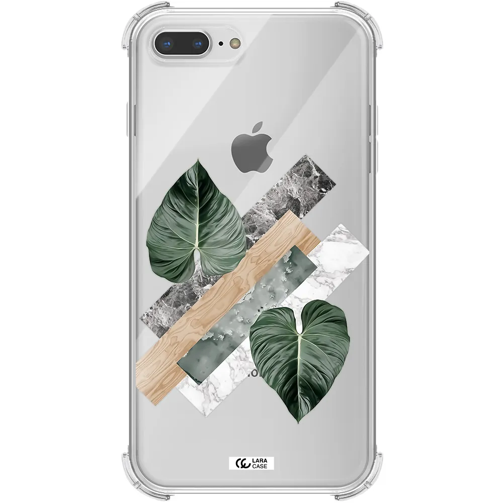 Tropical Leaves Apple iPhone 8 plus Clear PC Case