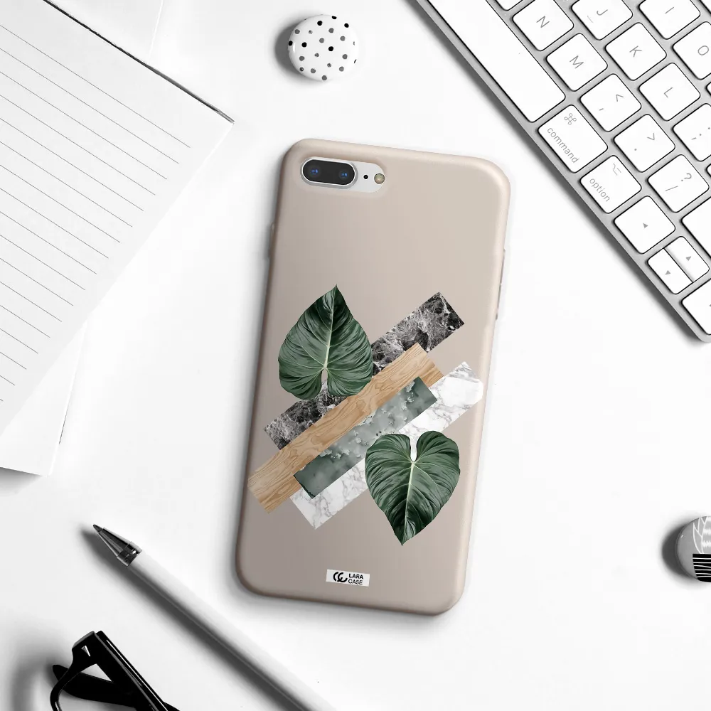 Tropical Leaves Apple iPhone 8 plus Silicone Stone Case