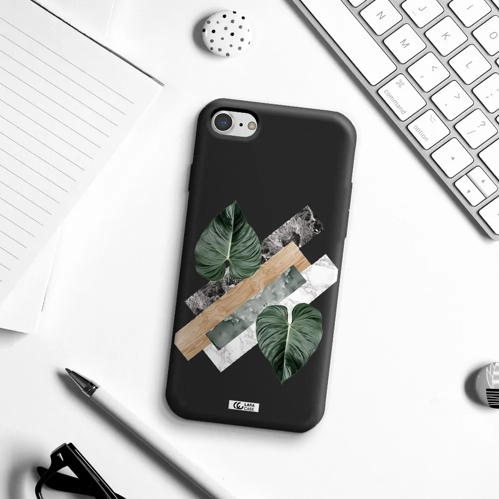 Tropical Leaves Apple iPhone 8 Silicone black Case