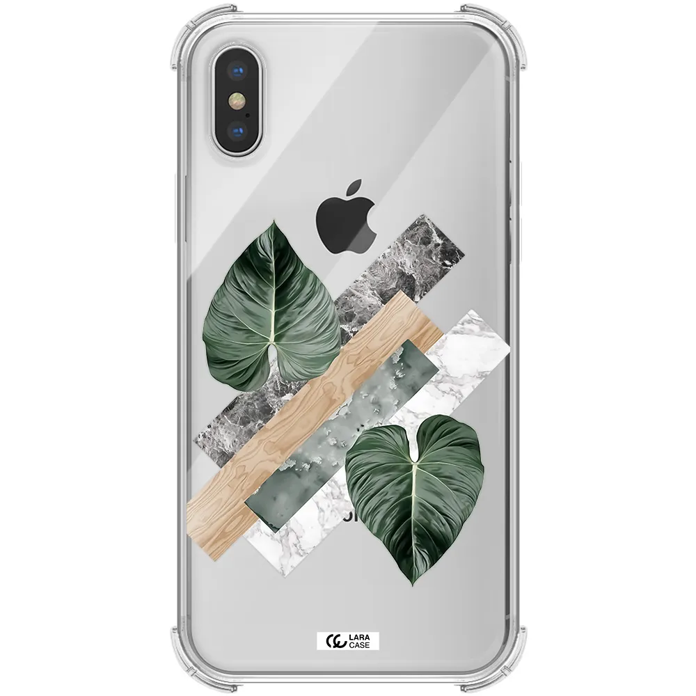 Tropical Leaves Apple iPhone X Clear PC Case