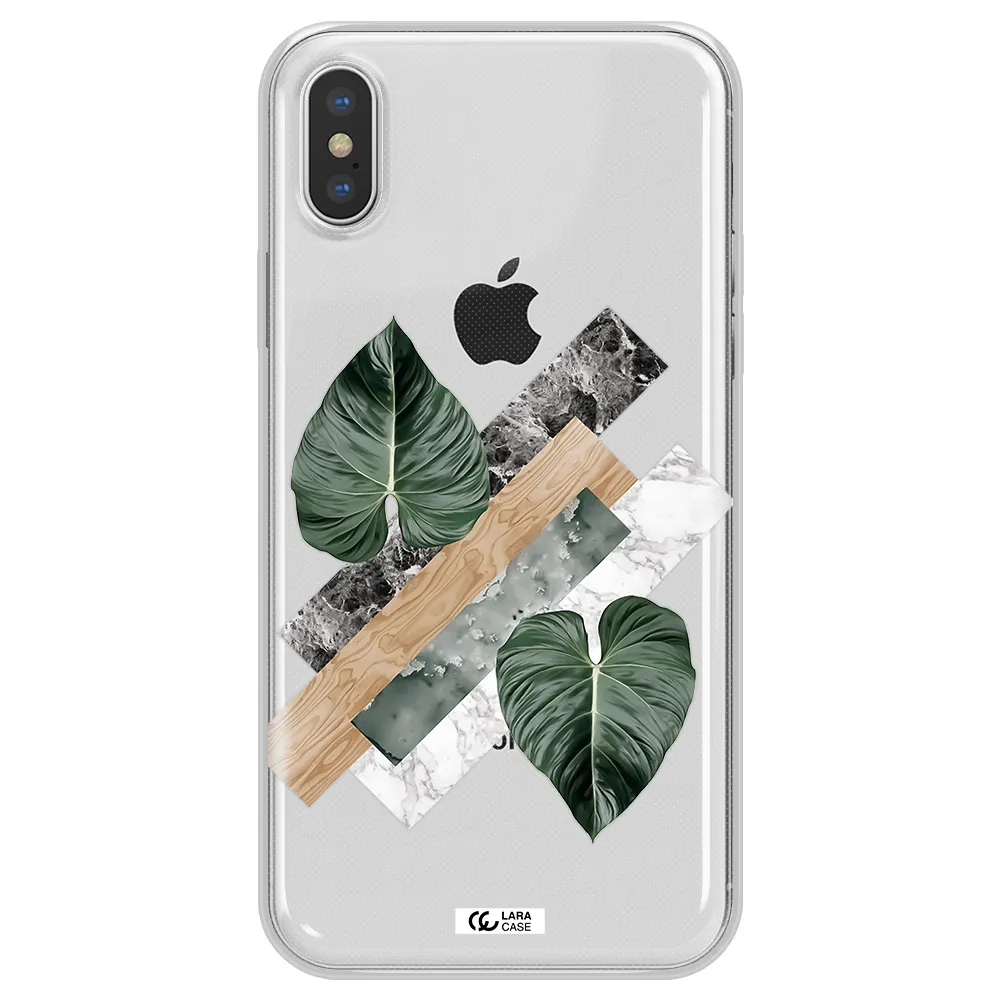 Tropical Leaves Apple iPhone XS Clear TPU Case
