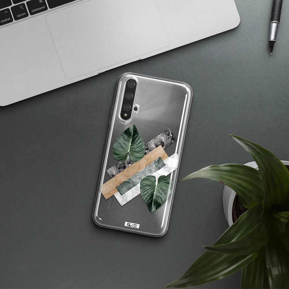 Tropical Leaves Huawei Nova 5t Clear TPU Case