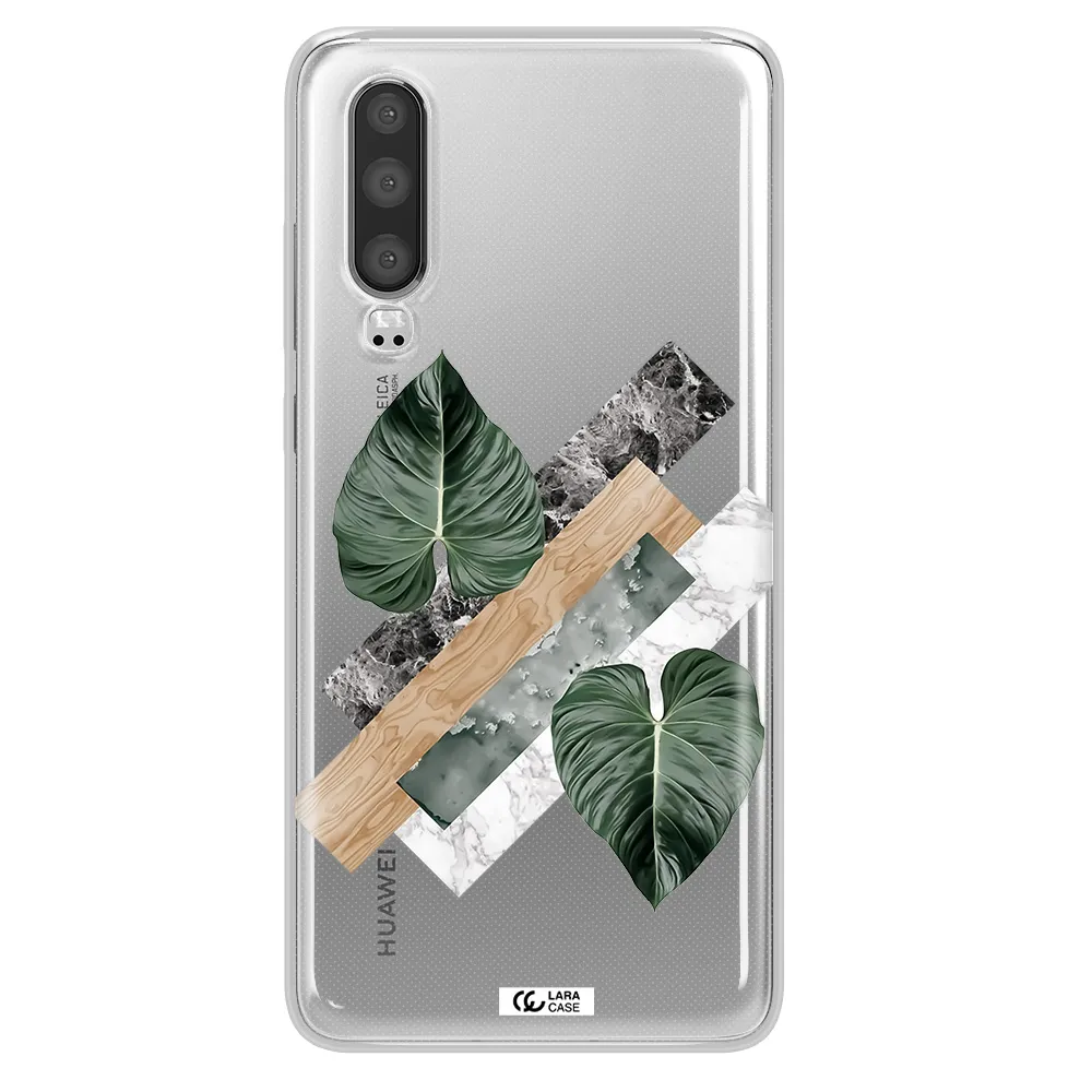 Tropical Leaves Huawei P30 Clear TPU Case