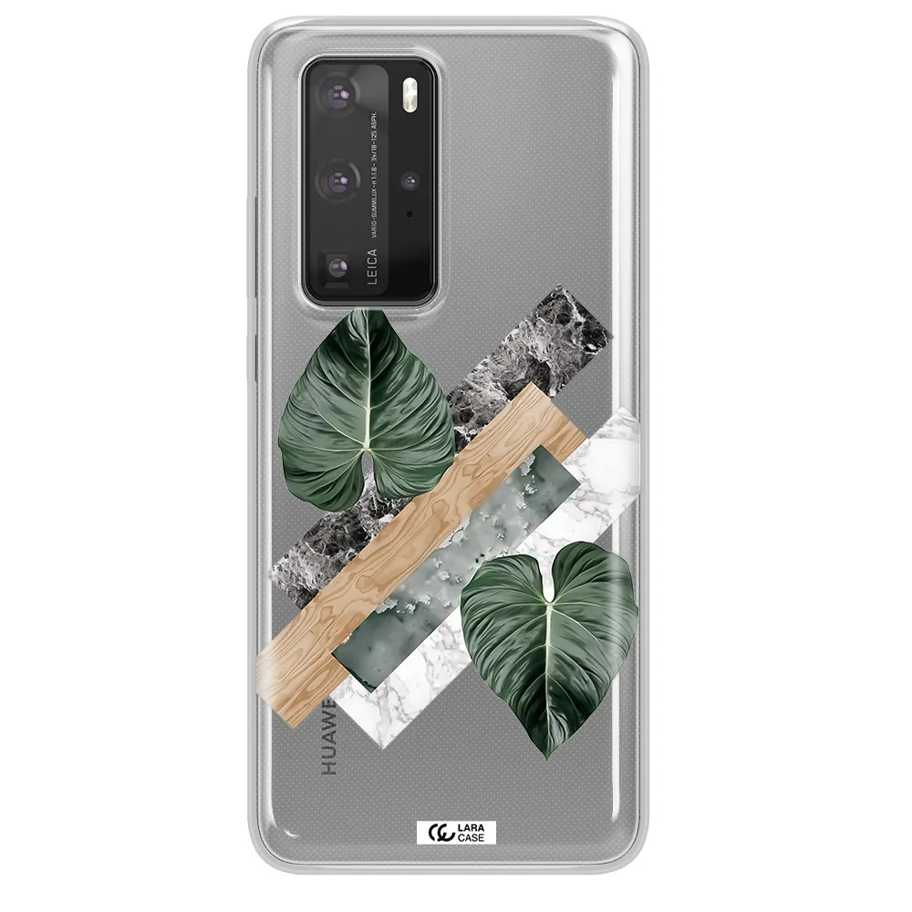Tropical Leaves Huawei P40 Pro Clear TPU Case