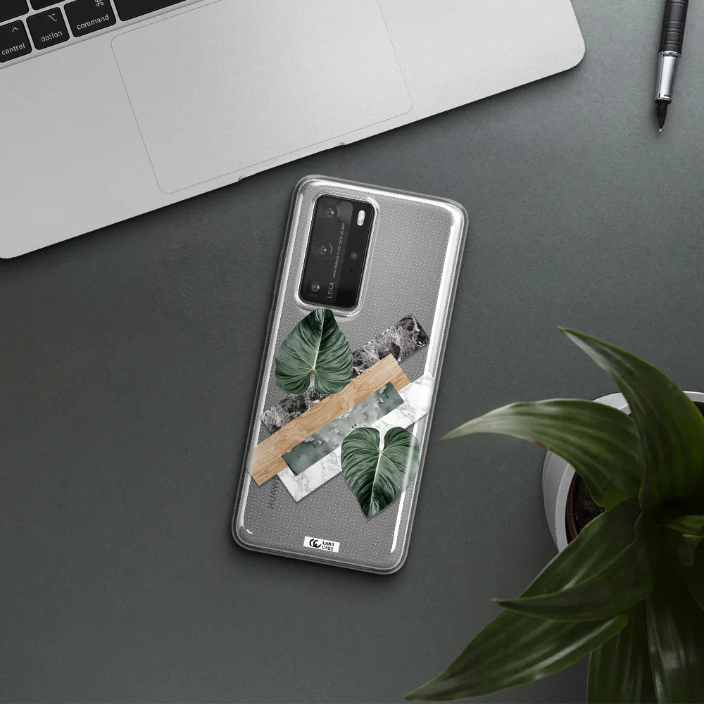 Tropical Leaves Huawei P40 Pro Clear TPU Case
