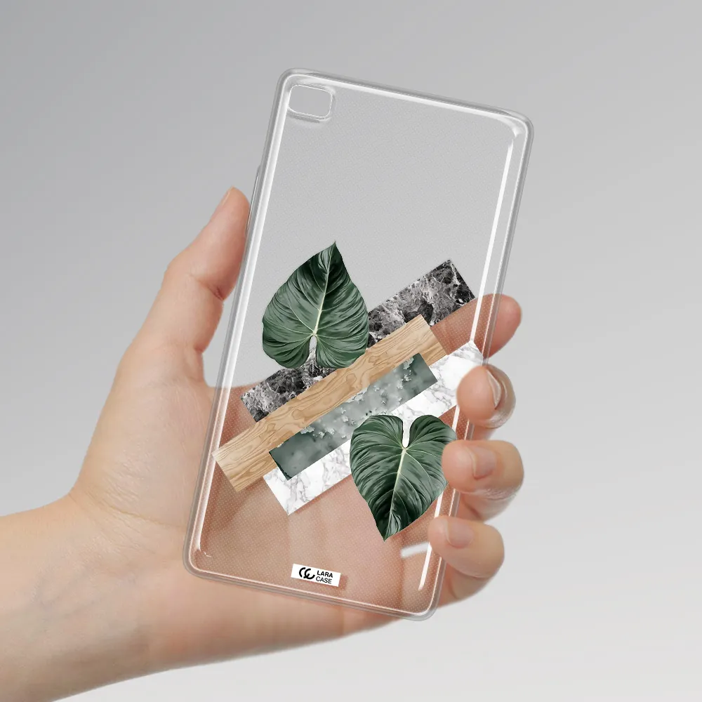Tropical Leaves Huawei P8 Clear TPU Case