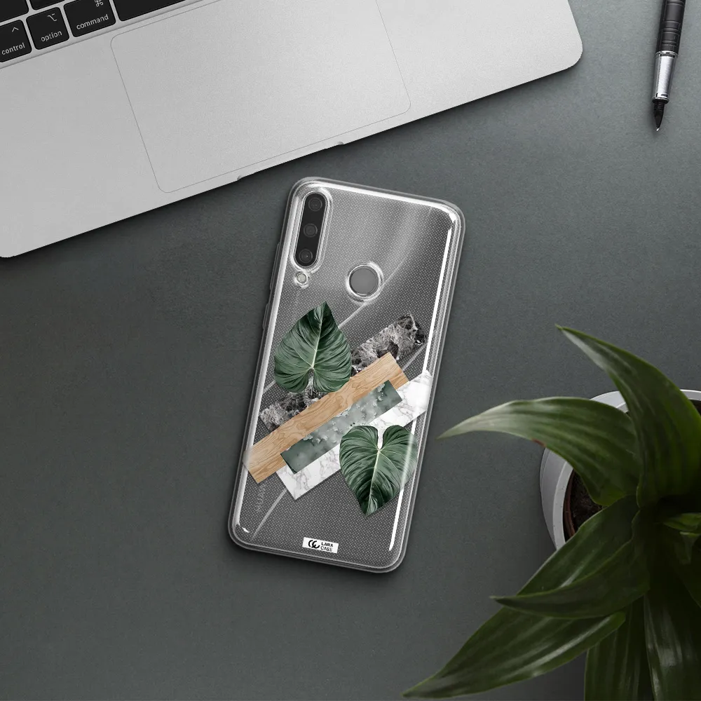 Tropical Leaves Huawei Y6P Clear TPU Case