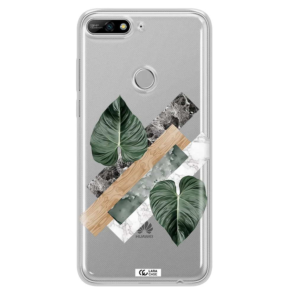 Tropical Leaves Huawei Y7 2018 Clear TPU Case