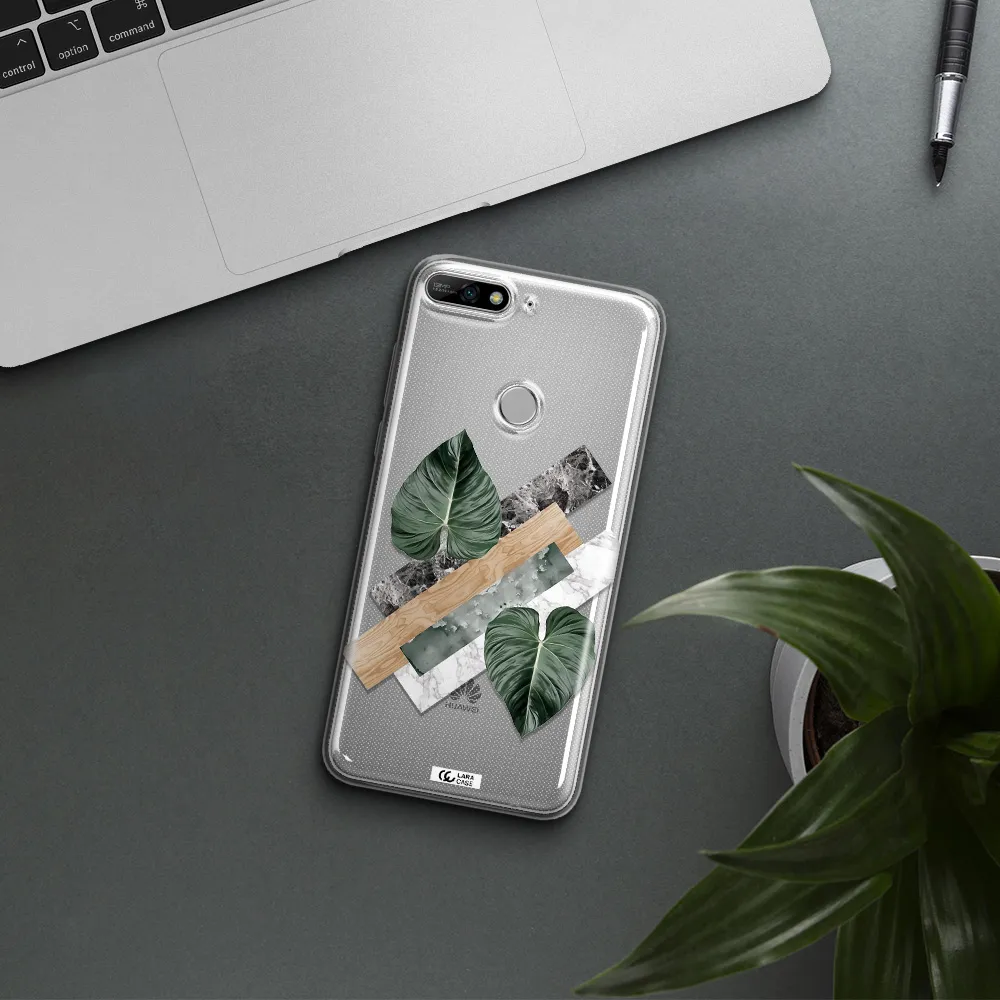 Tropical Leaves Huawei Y7 2018 Clear TPU Case