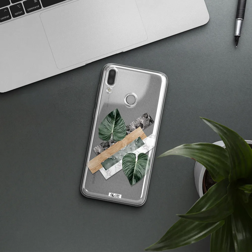 Tropical Leaves Huawei Y7 2019 Clear TPU Case