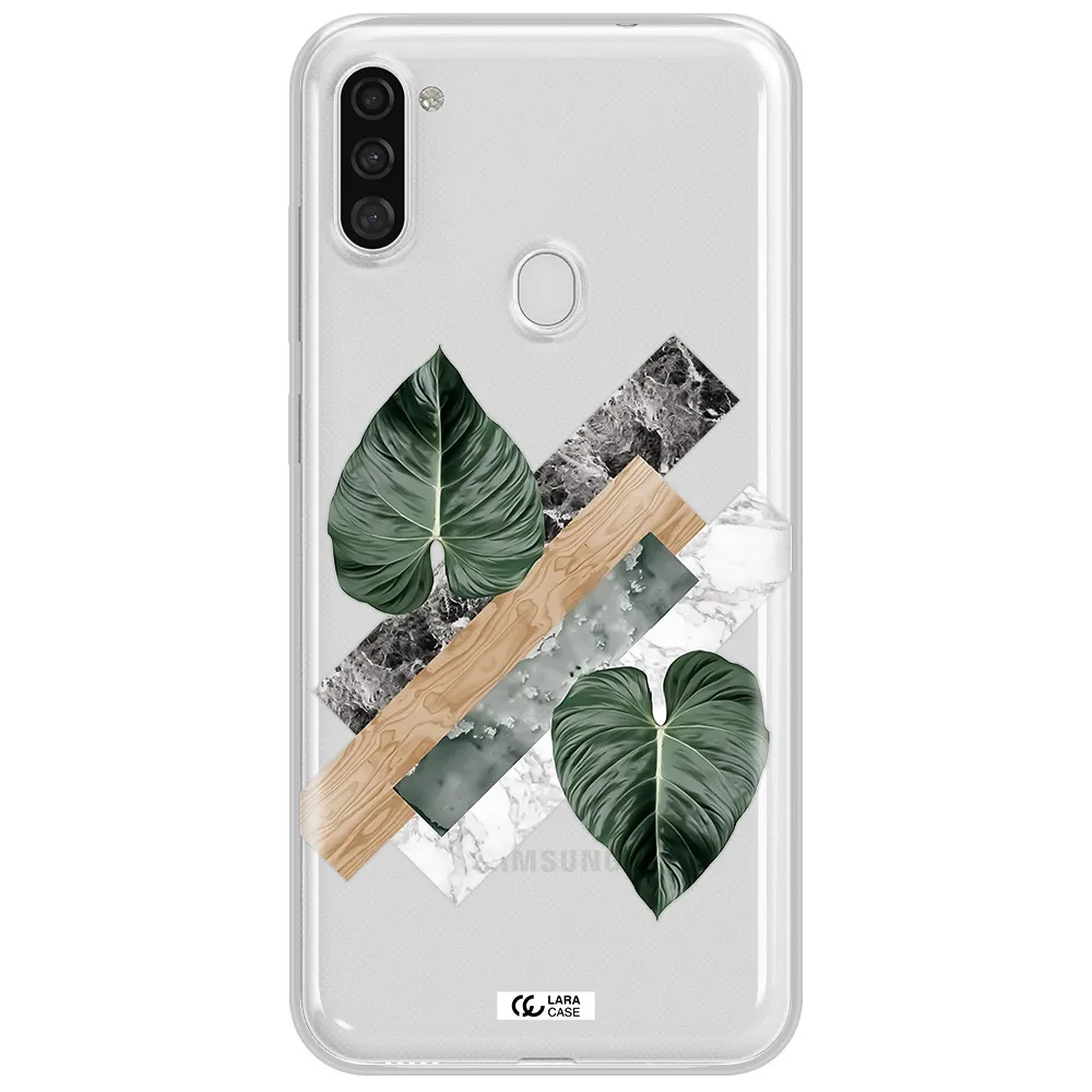 Tropical Leaves Samsung A11 Clear TPU Case