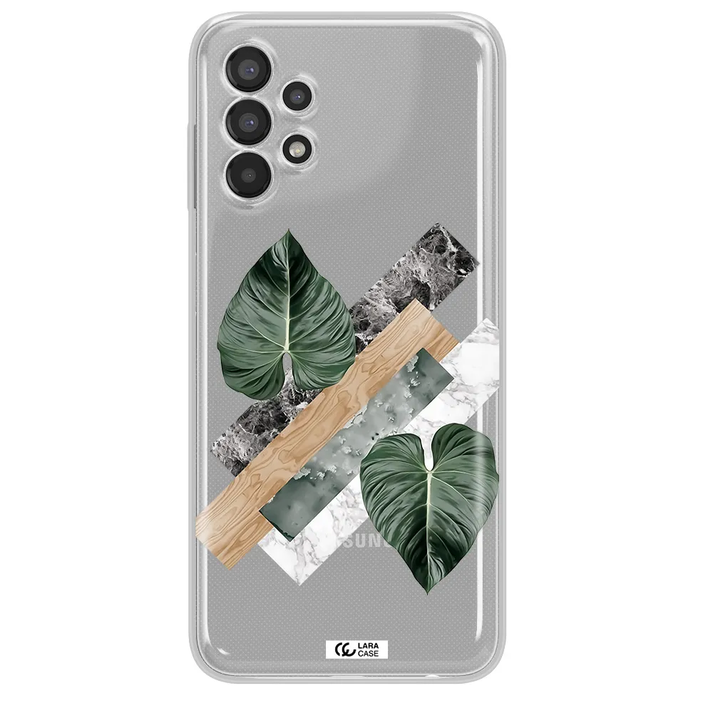 Tropical Leaves Samsung A13 Clear TPU Case
