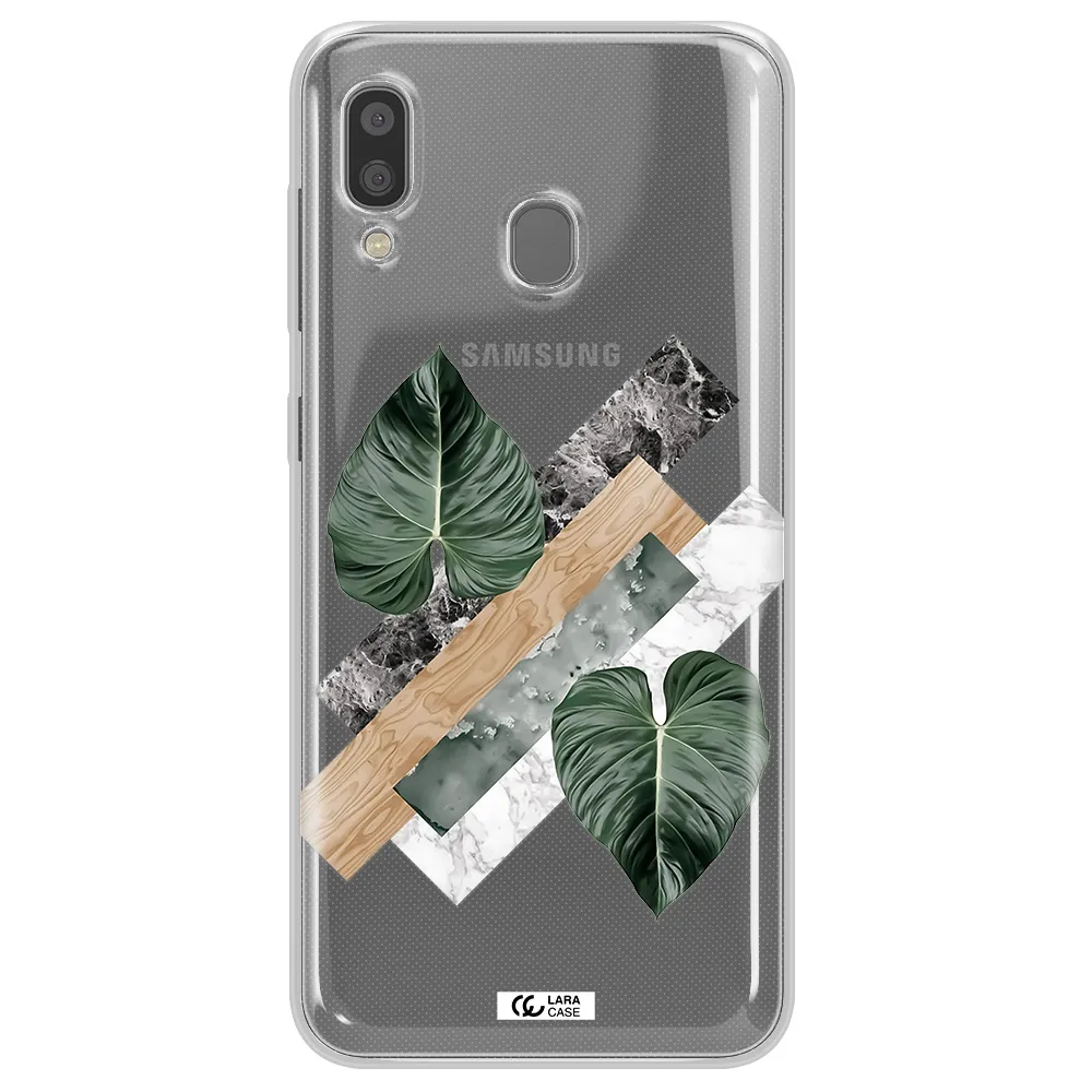 Tropical Leaves Samsung A20 Clear TPU Case