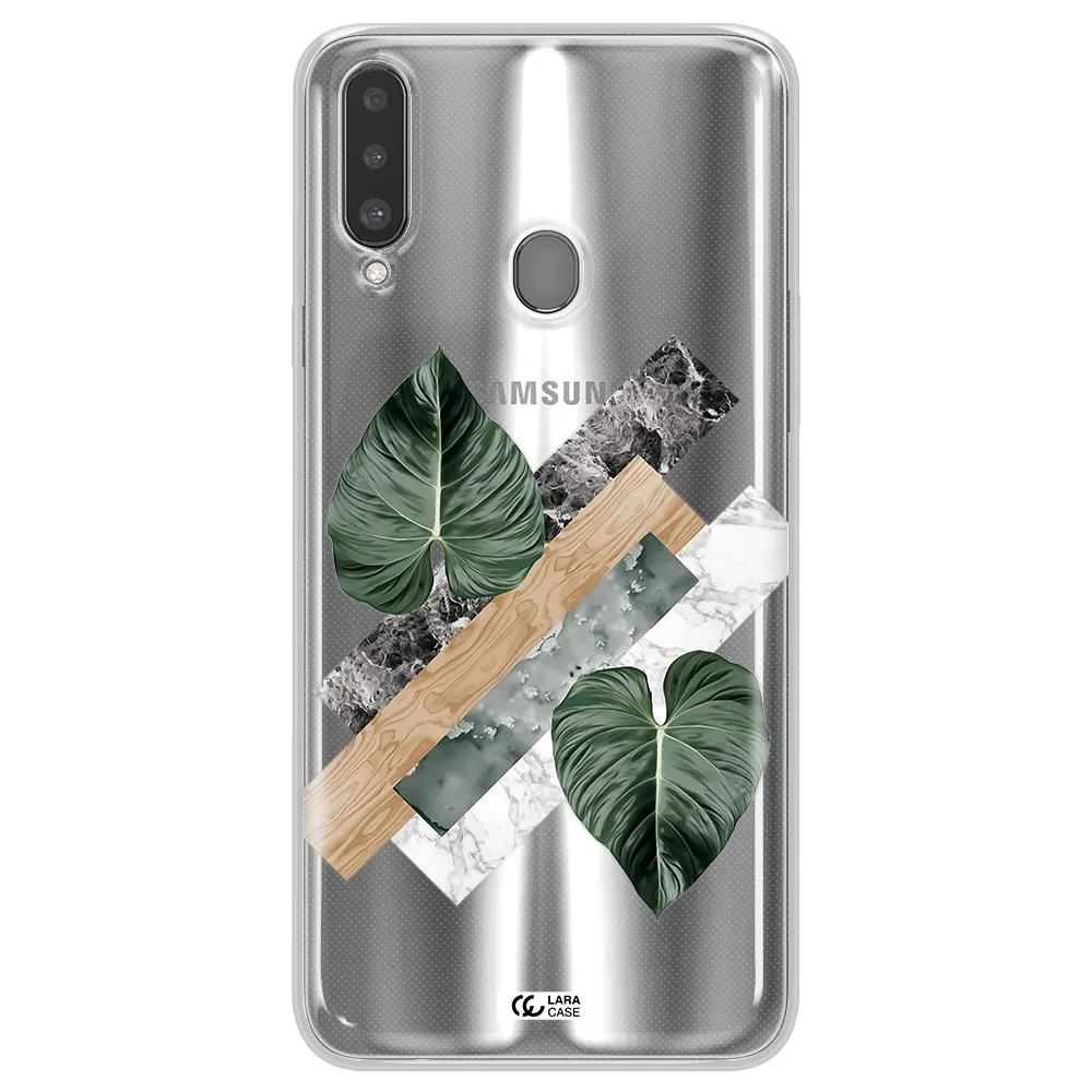 Tropical Leaves Samsung A20S Clear TPU Case