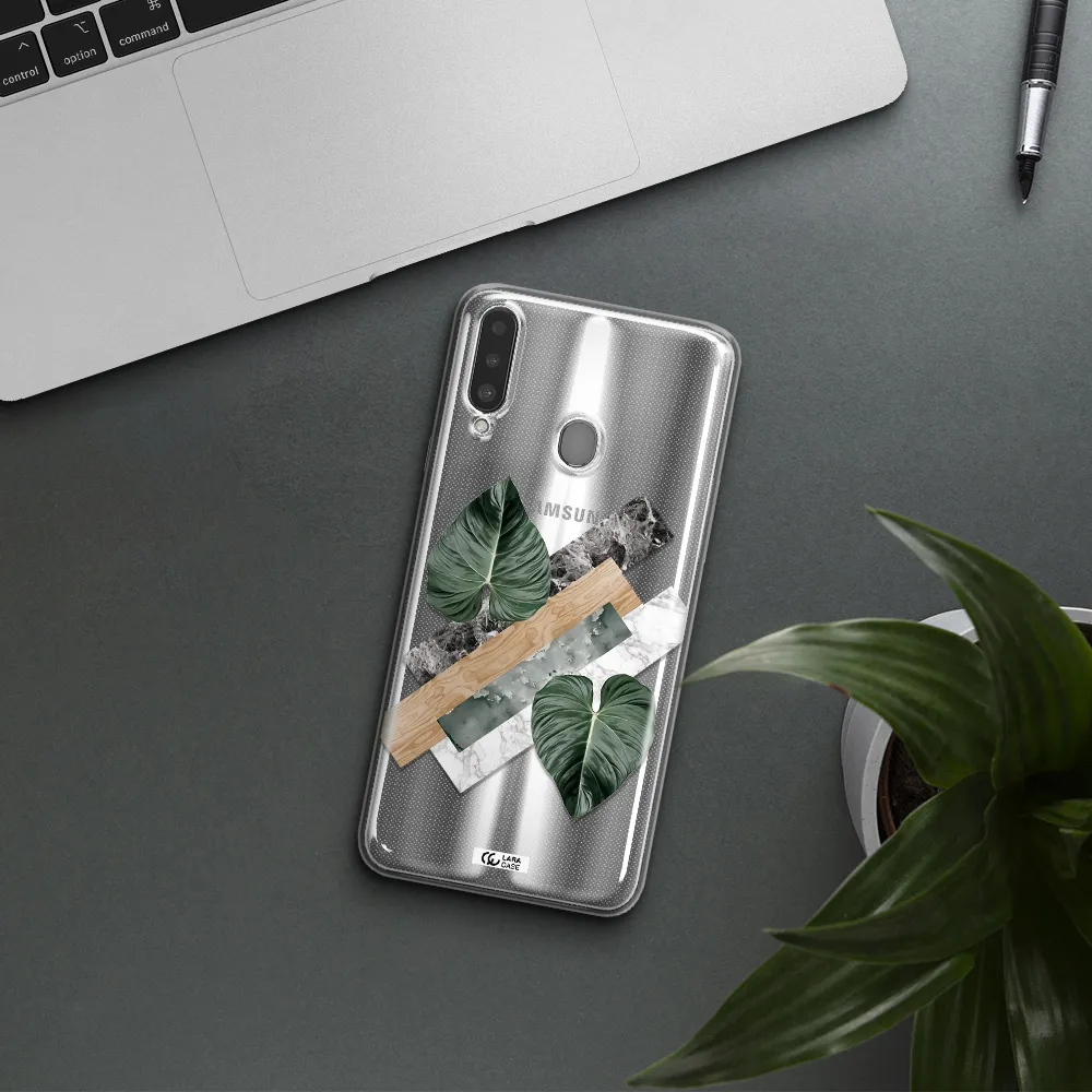 Tropical Leaves Samsung A20S Clear TPU Case