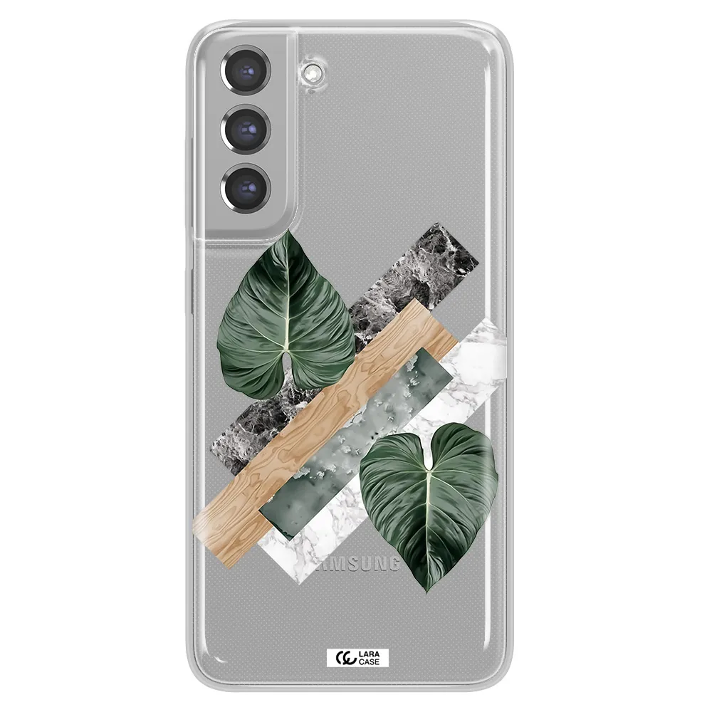 Tropical Leaves Samsung A21 Fe Clear TPU Case
