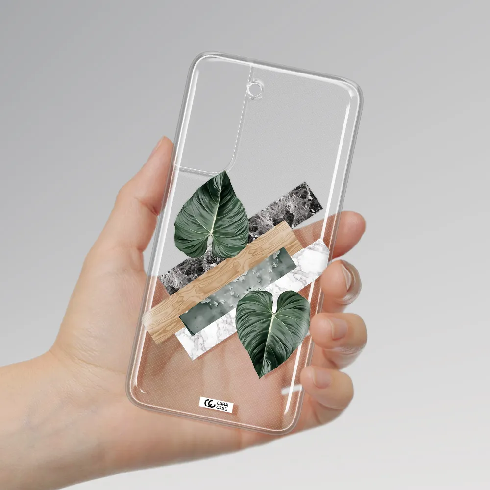 Tropical Leaves Samsung A21 Fe Clear TPU Case