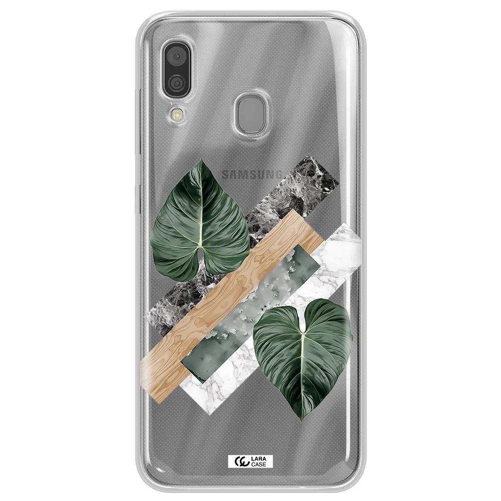 Tropical Leaves Samsung A30 Clear TPU Case