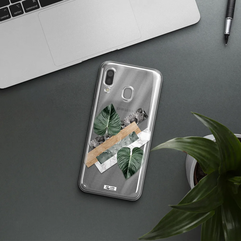 Tropical Leaves Samsung A30 Clear TPU Case