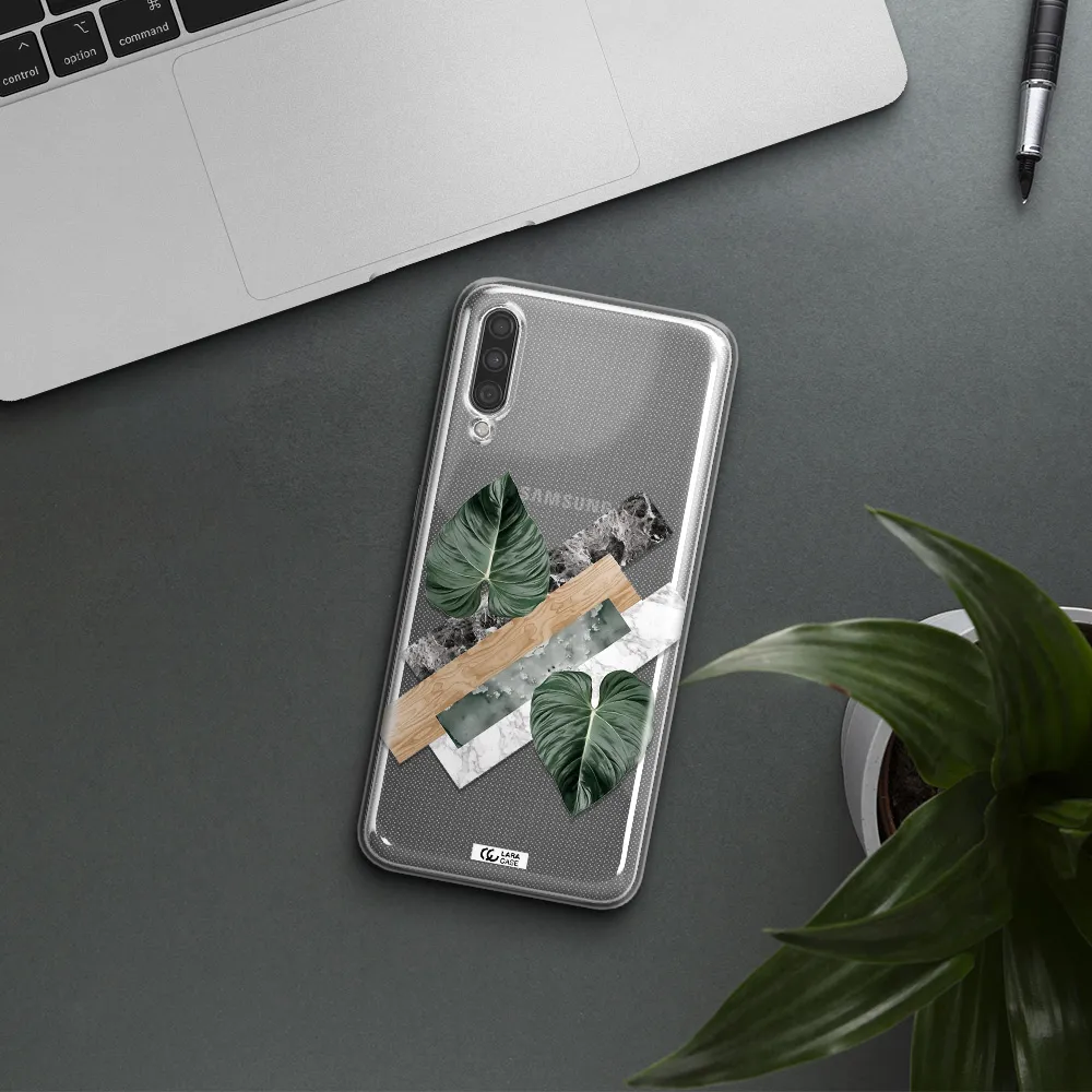 Tropical Leaves Samsung A30S Clear TPU Case