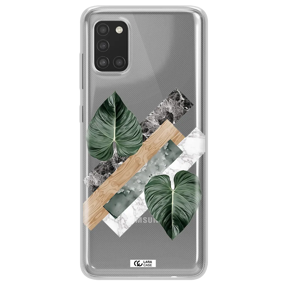 Tropical Leaves Samsung A31 Clear TPU Case
