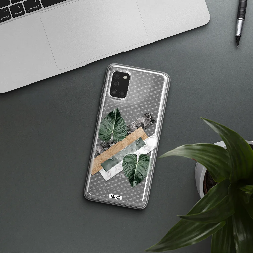 Tropical Leaves Samsung A31 Clear TPU Case