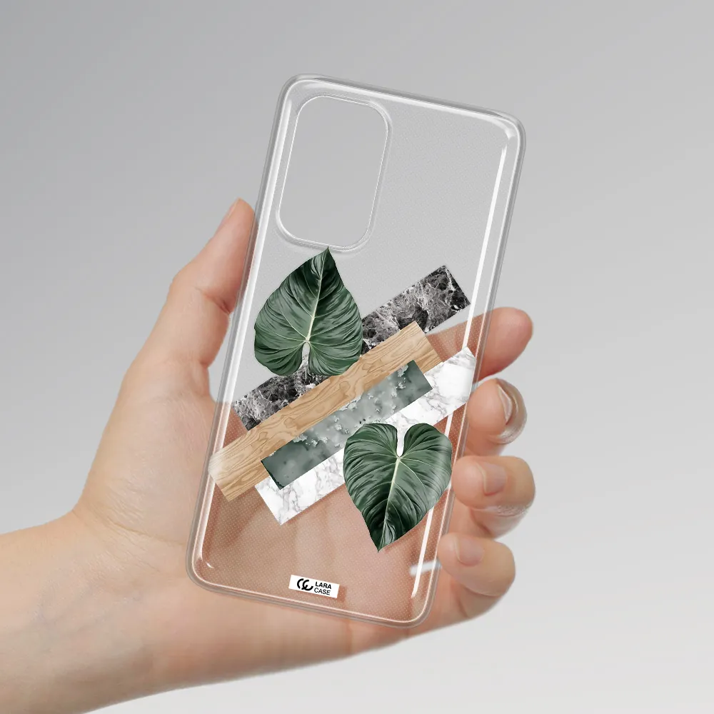 Tropical Leaves Samsung A53 Clear TPU Case