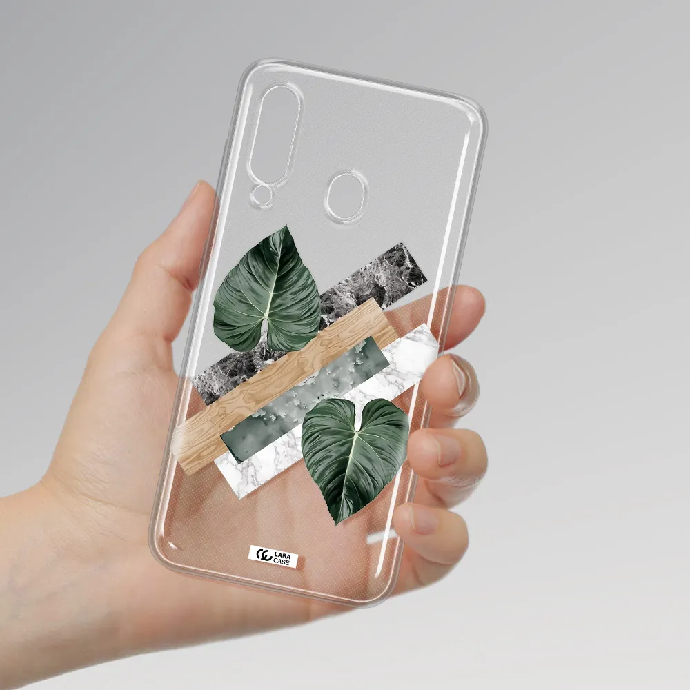 Tropical Leaves Samsung A60 Clear TPU Case