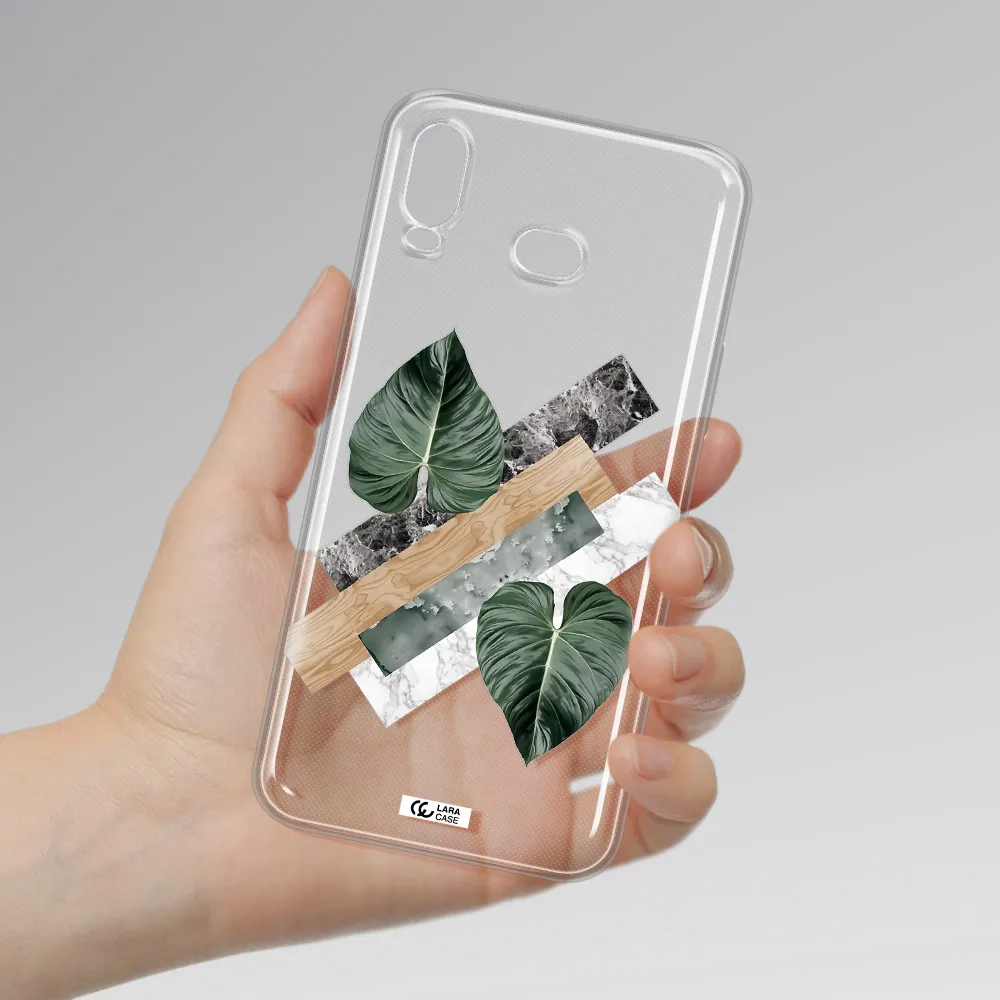 Tropical Leaves Samsung A6S Clear TPU Case