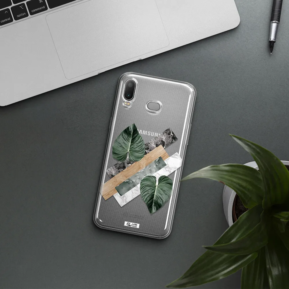 Tropical Leaves Samsung A6S Clear TPU Case