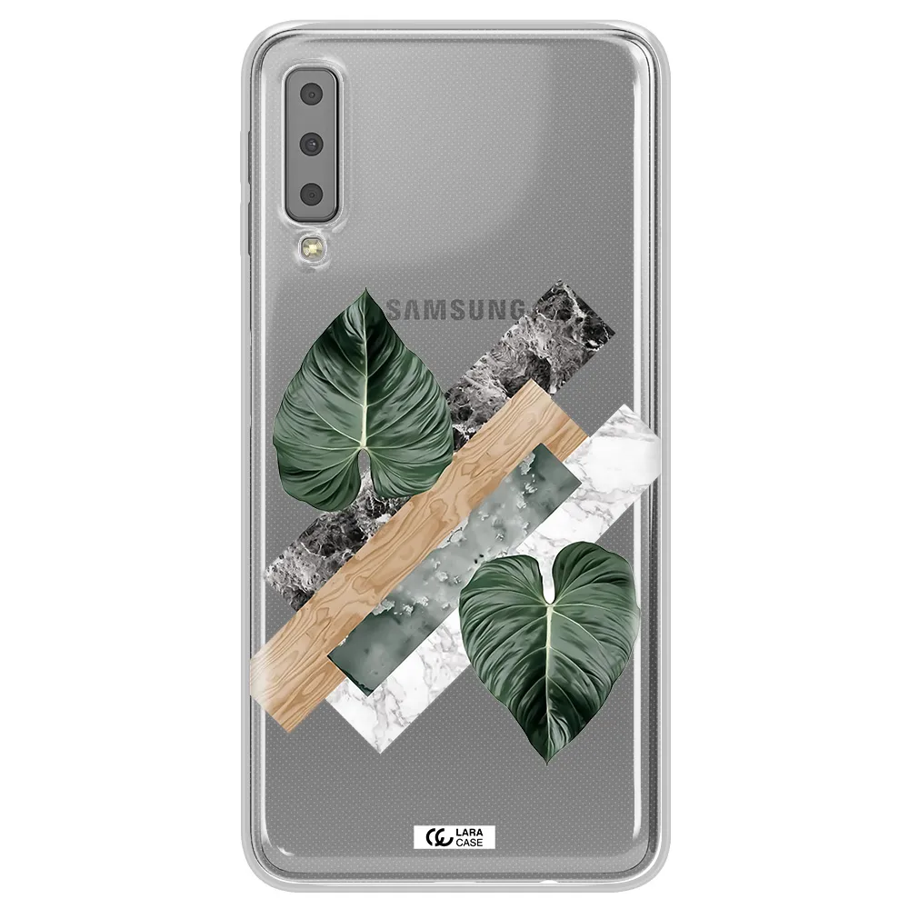 Tropical Leaves Samsung A7 2018 Clear TPU Case