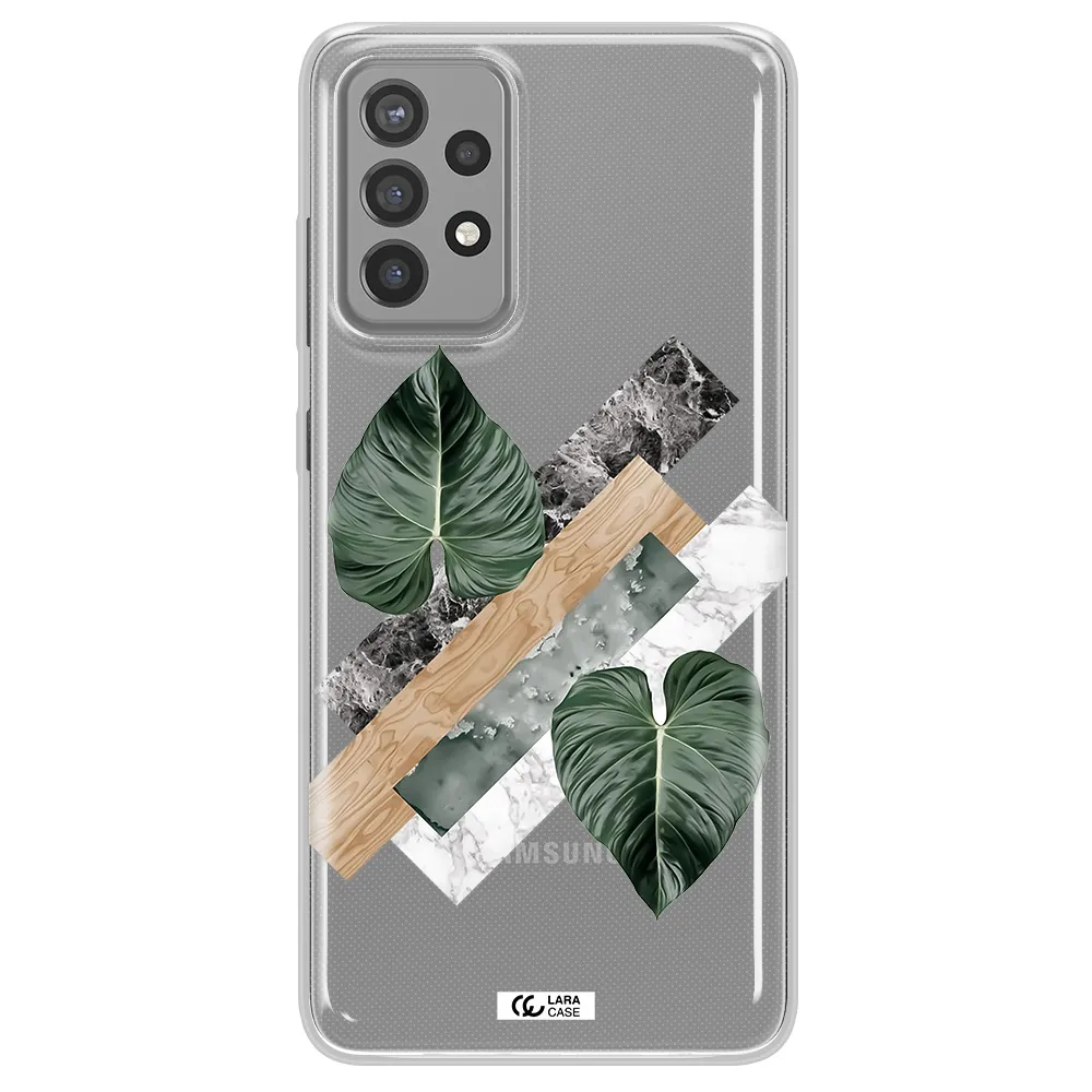 Tropical Leaves Samsung A72 Clear TPU Case