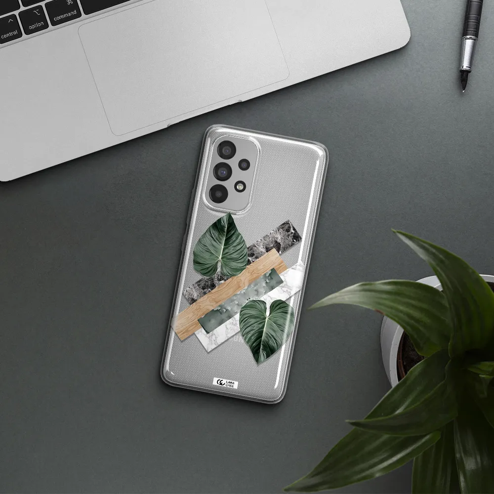 Tropical Leaves Samsung A73 Clear TPU Case