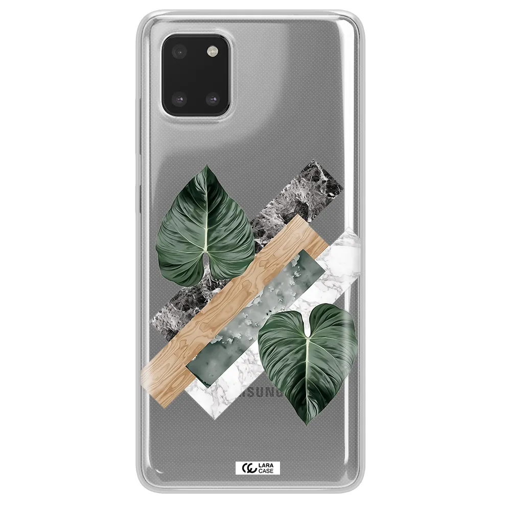 Tropical Leaves Samsung A81 Clear TPU Case