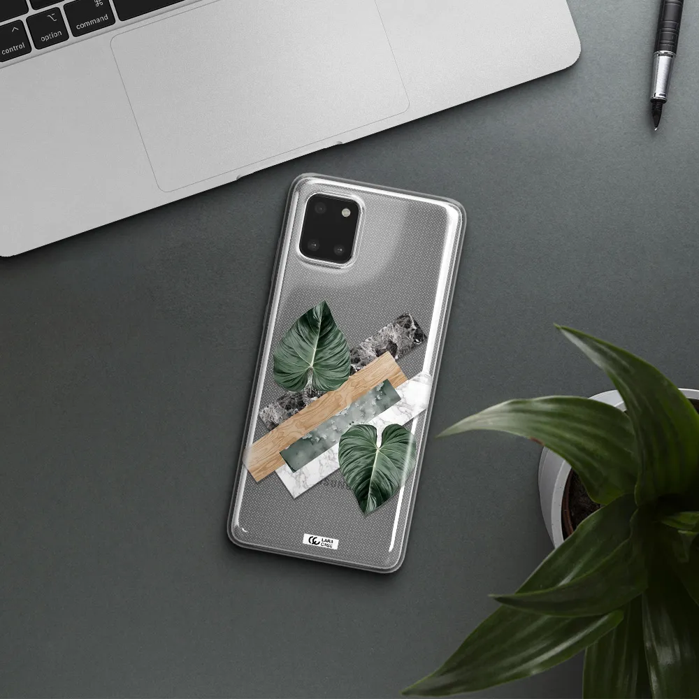 Tropical Leaves Samsung A81 Clear TPU Case