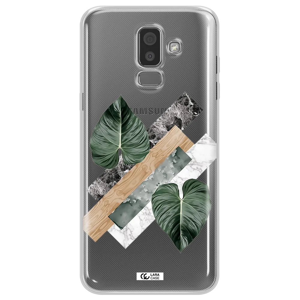 Tropical Leaves Samsung J8 Clear TPU Case
