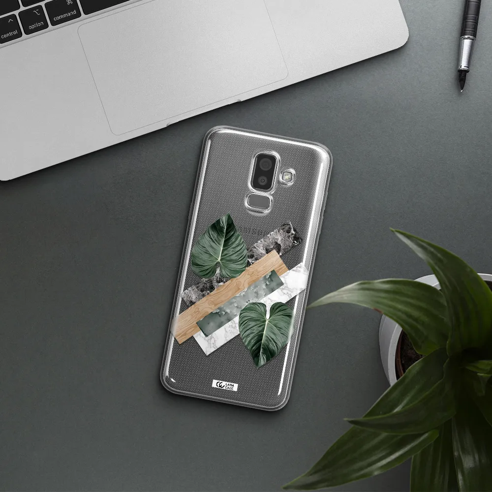 Tropical Leaves Samsung J8 Clear TPU Case