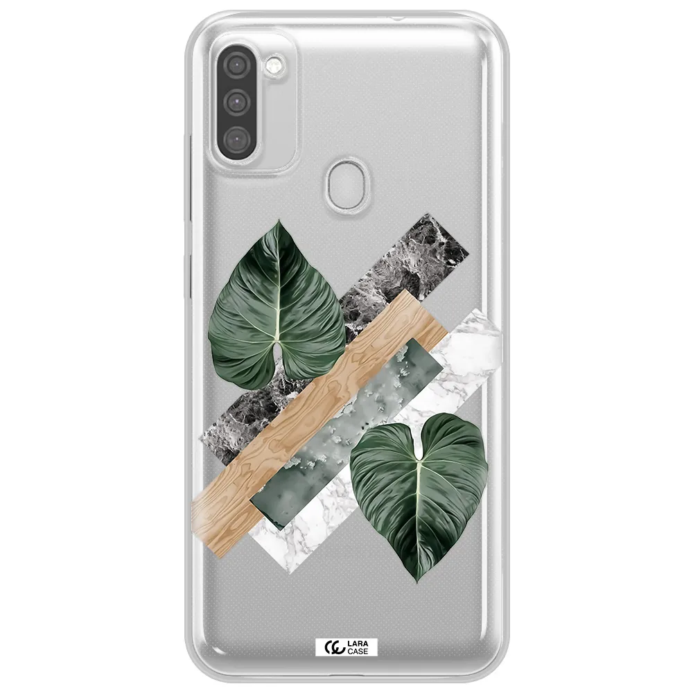 Tropical Leaves Samsung M11 Clear TPU Case