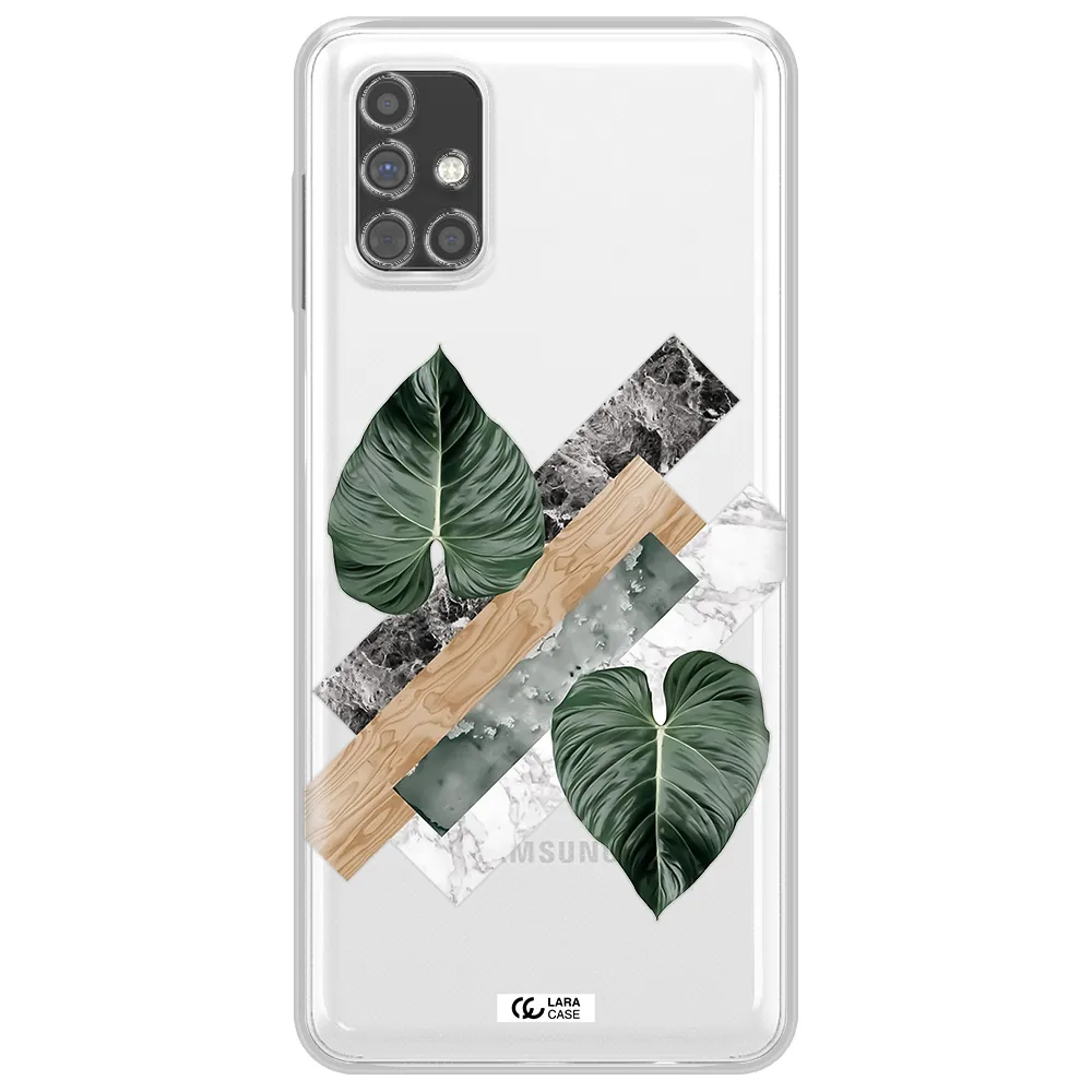 Tropical Leaves Samsung M31S Clear TPU Case