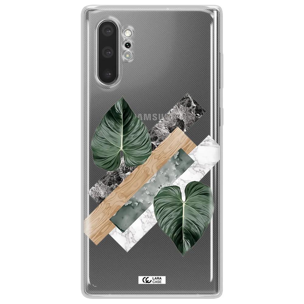 Tropical Leaves Samsung Note 10 Plus Clear TPU Case