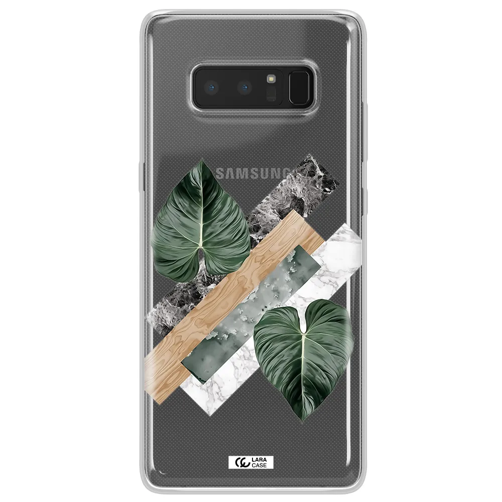 Tropical Leaves Samsung Note 8 Clear TPU Case