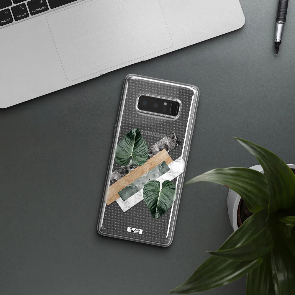 Tropical Leaves Samsung Note 8 Clear TPU Case